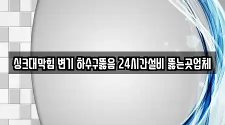 경기도 성남시 분당구 서현동에서 하수구 뚫음 5곳을 상세 안내