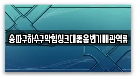 송파구하수구막힘싱크대뚫음변기배관역류