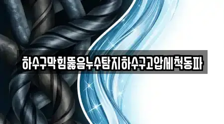 하수구막힘뚫음누수탐지하수구고압세척동파