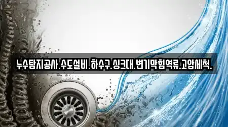 누수탐지공사.수도설비.하수구.싱크대.변기막힘역류.고압세척.