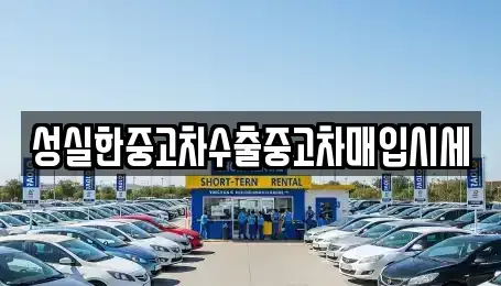 경기 안산시 중고차매입 전문 성실한중고차수출중고차매입시세
